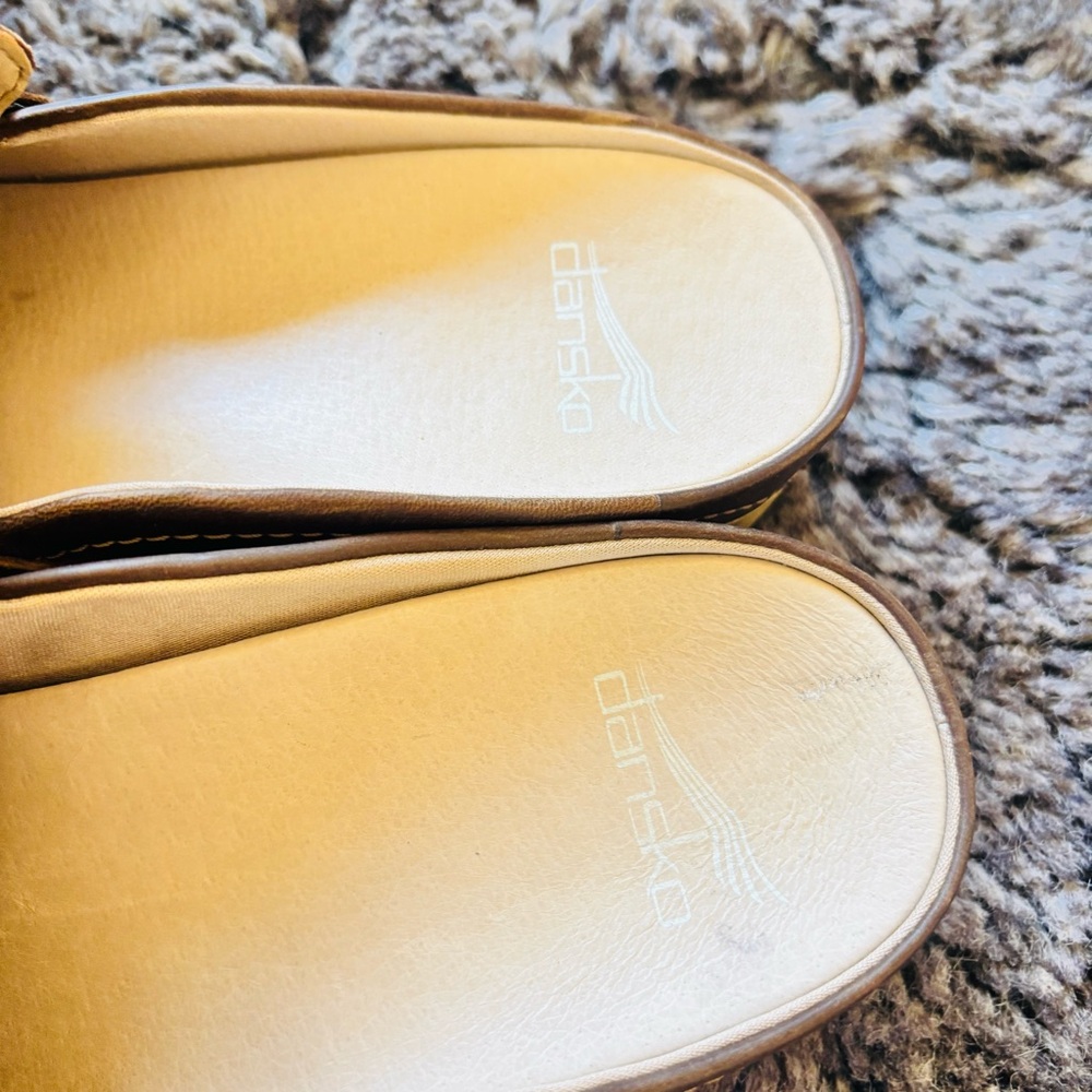 Dansko Brown Leather Clog Mules - Picture 8 of 10
